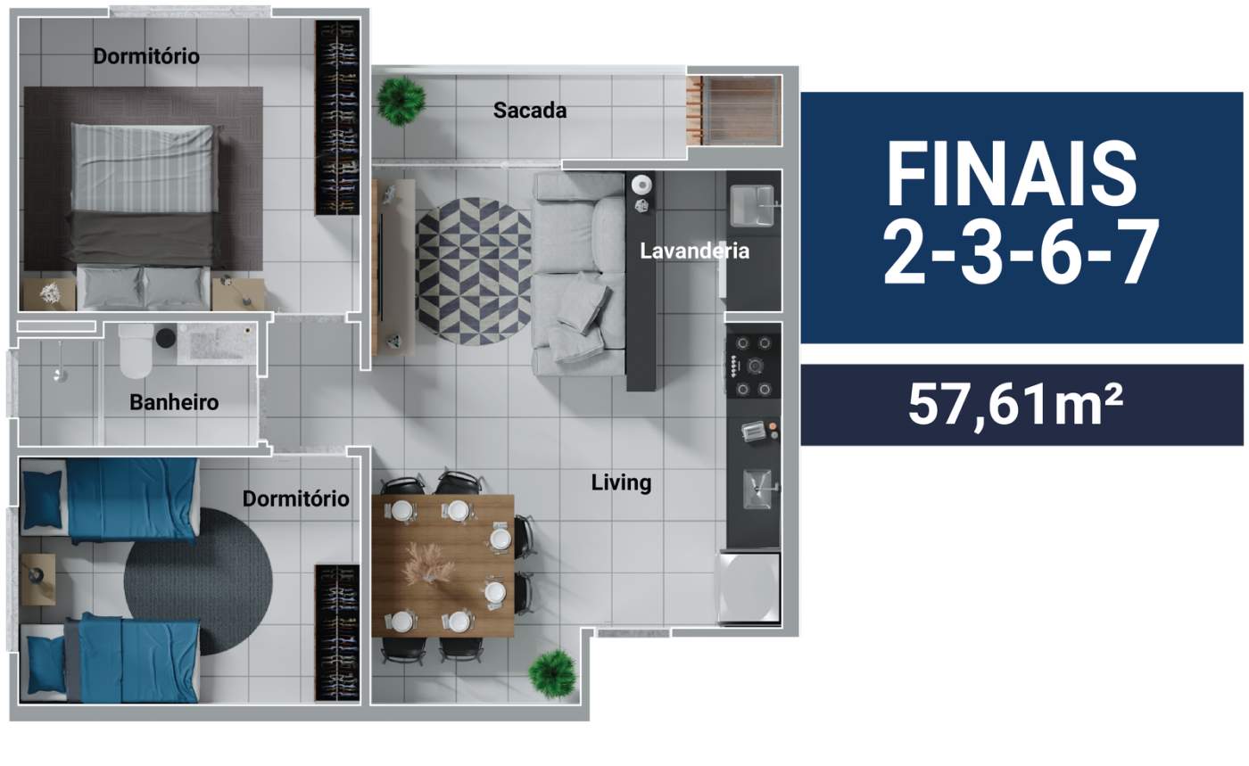 Apartamento, 2 quartos, 57 m² - Foto 33